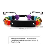 Personalized ID Bracelet with Beaded Chain Adjustable Unisex Gift