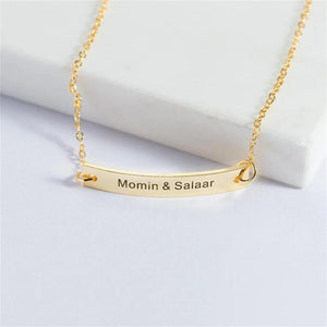 Rectangle Chain Nameplate Cuban Bracelet Personalized Women's Jewelry