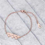Personalized Family Names Heart Bracelet Stainless Steel