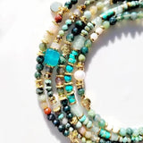 Indian Agate Beads Mix-match Bracelet Adjustable Summer Beach Jewelry