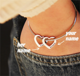Personalized Gold Bangle with Up to 9 Names, Stainless Steel Bracelet