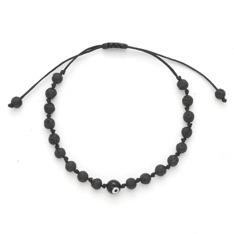 Natural Stone Magic Eye Bracelet Ethnic Style Adjustable Neutral Casual