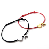 ELANUOYY 2pcs LoveHeart Lucky Red Rope Bracelet Adjustable Bracelet