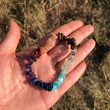 Natural Quartz 7 Chakra Bracelet Crystal Reiki Healing Stone
