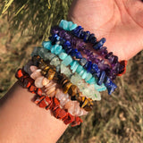 Natural Quartz 7 Chakra Bracelet Crystal Reiki Healing Stone