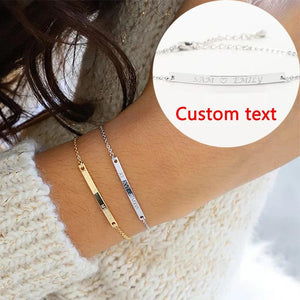 Customized Name Bracelet Stainless Steel Couple Hand Chain Jewelry