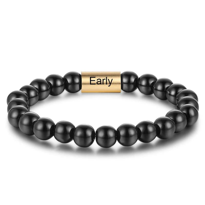 Custom Stainless Steel Name Engraved Bracelets for Men