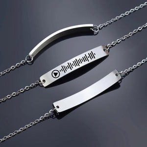 Music Scan Code Bangle Engrave Bracelet Customize Lettering Cuff Jewelry