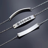 Music Scan Code Bangle Engrave Bracelet Customize Lettering Cuff Jewelry