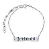 Music Scan Code Bangle Engrave Bracelet Customize Lettering Cuff Jewelry