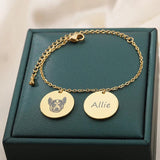 Custom Pet Photo Name Bracelet Stainless Steel Bracelet Animal Lover Gift