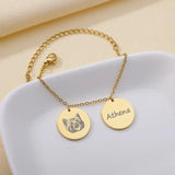 Custom Pet Photo Name Bracelet Stainless Steel Bracelet Animal Lover Gift