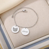 Custom Pet Photo Name Bracelet Stainless Steel Bracelet Animal Lover Gift
