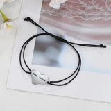 Personalized Heart Bracelet with Engraved Names - Stainless Steel Rope Jewelry