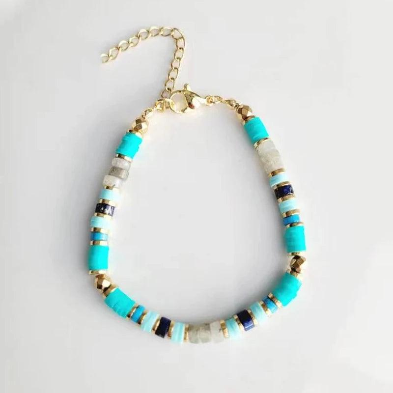 Soft Pottery Beads Stone Splice Bracelet Vintage Charm Polymer Clay Pulseras