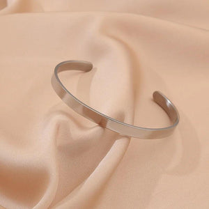 4mm Coordinate Name Cuff Bangle Stainless Steel bracelet