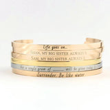 4mm Coordinate Name Cuff Bangle Stainless Steel bracelet