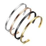 4mm Coordinate Name Cuff Bangle Stainless Steel bracelet