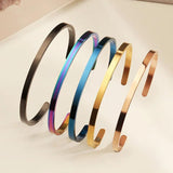 4mm Coordinate Name Cuff Bangle Stainless Steel bracelet