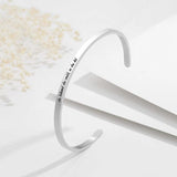 4mm Coordinate Name Cuff Bangle Stainless Steel bracelet