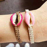Boho Shell Bracelet Hand-Woven Couples Bangles Jewelry