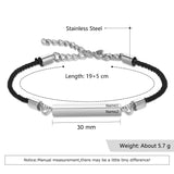 Personalized Engraved Names Bar Bracelets - Stainless Steel