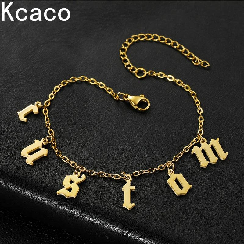 Custom Stainless Steel Letter Bracelet for Women