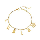 Custom Stainless Steel Letter Bracelet for Women