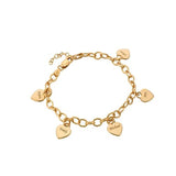Personalized Engraved Name Bracelet Stainless Steel Chain Heart Charm