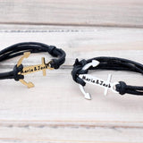 Personalized Anchor Bracelet for Men Engraved Names Wrap Bracelet