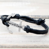 Personalized Anchor Bracelet for Men Engraved Names Wrap Bracelet