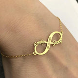 Personalized Name Bracelet Geometry Stainless Steel Infinite Bangle