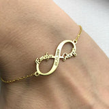 Personalized Name Bracelet Geometry Stainless Steel Infinite Bangle