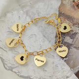 Engraved Heart Bracelet for Women Stainless Steel Letter Bracelets