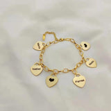 Engraved Heart Bracelet for Women Stainless Steel Letter Bracelets