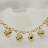 Engraved Heart Bracelet for Women Stainless Steel Letter Bracelets