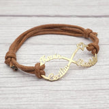 Infinity Bracelets Personalized Names Heart Nameplate Jewelry Couple Gift