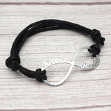 Infinity Bracelets Personalized Names Heart Nameplate Jewelry Couple Gift