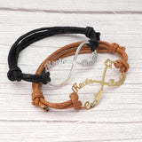 Infinity Bracelets Personalized Names Heart Nameplate Jewelry Couple Gift