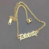 Personalized Name Bracelet Stainless Steel Old English Bangle