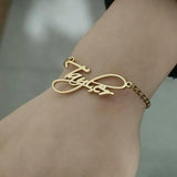 Personalized Name Bracelet Stainless Steel Chain Bangle Jewelry