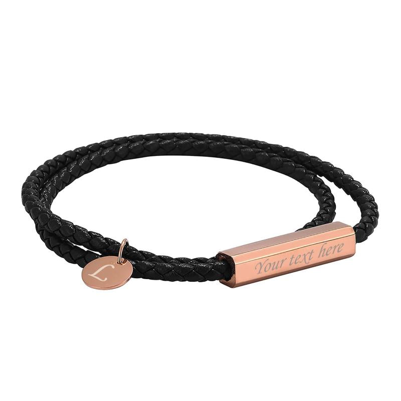 Engraved Letter Couple Bracelet Braided Rope Matching Bracelets