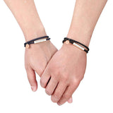 Engraved Letter Couple Bracelet Braided Rope Matching Bracelets