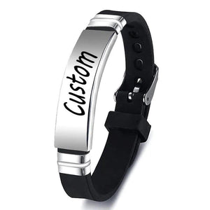 Personalized Stainless Steel Letter Bracelet - Custom Engraved Name Bangle