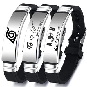 Personalized Stainless Steel Letter Bracelet - Custom Engraved Name Bangle