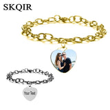 Personalized Heart Stainless Steel Name Bangle Bracelet