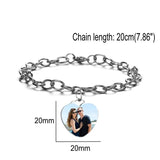 Personalized Heart Stainless Steel Name Bangle Bracelet