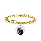 Personalized Heart Stainless Steel Name Bangle Bracelet