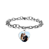 Personalized Heart Stainless Steel Name Bangle Bracelet