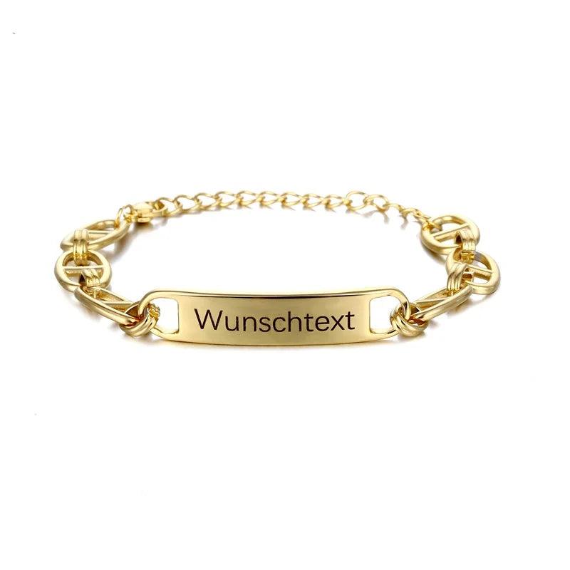Personalized Engraving Name Letter Bracelet Stainless Steel